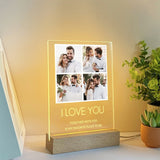 Custom photo collage LED night light sign, Personalized photo night light, 1st and 50th wedding anniversary gifts for him | Light Photo