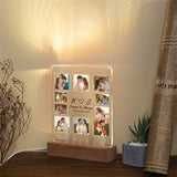 Custom Photo 3D Lamp Family Collage Photo Led Night Light Personalized Glass Art Picture Engagement Pet Gift for Couple Wife Her Him | Light Photo