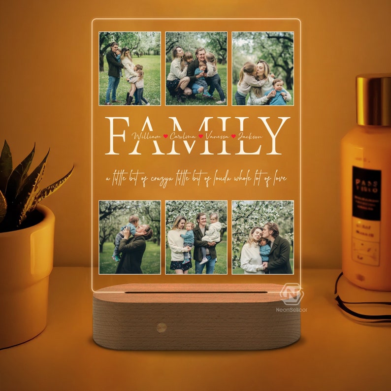 Personalized LED Night Light Gift for Father, Custom Night Ligth Home Decor,Led Photo Plaque Room Decor, Valentines Gifts, Couple Gifts | Light Photo