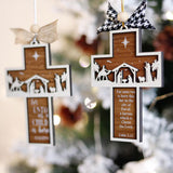 2024 Cross-Shaped Nativity Scene Ornament – Christian Scripture Christmas Gift | Final