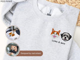 Custom EMBROIDERED Pet Sweater Using Pet Photo + Name Custom Dog Portrait Sweater Personalized Dog Pullover Sweatshirt Custom Cat Crewneck