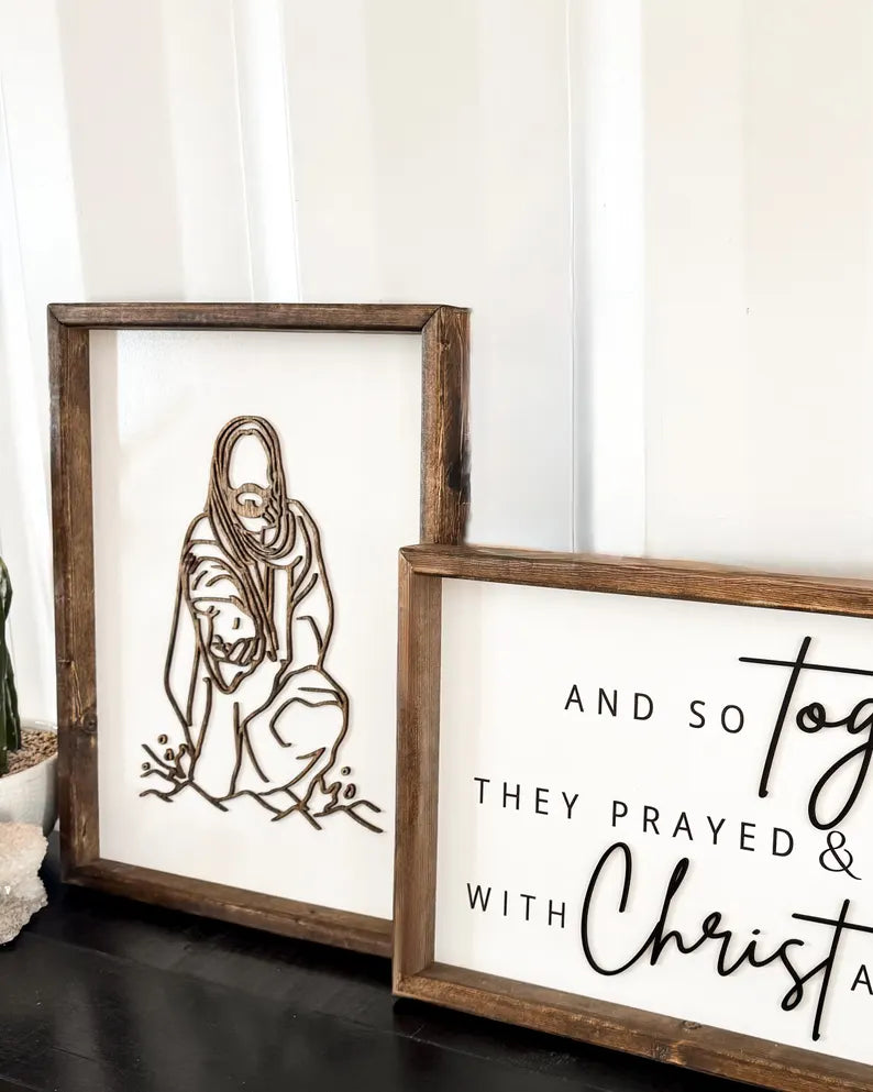 Stunning Jesus Christ “Reaching to Rescue” Wood Sign / SVG Digital Download – Faith Wall Art | Final