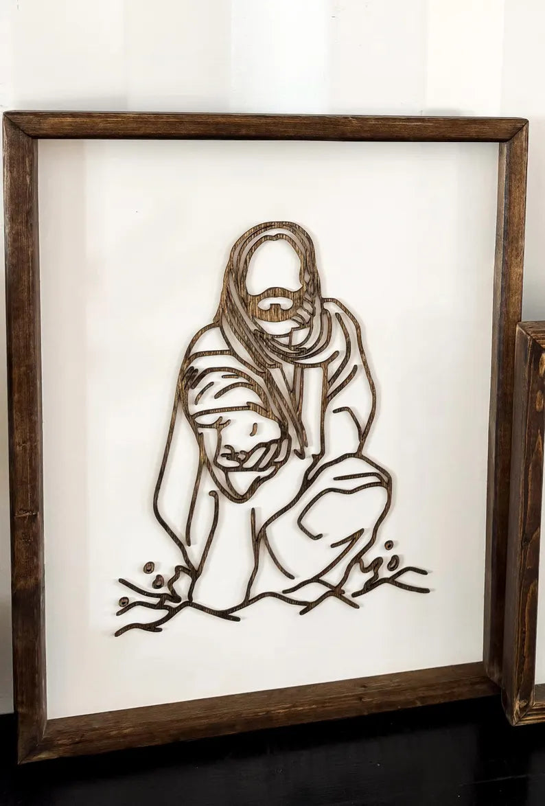 Stunning Jesus Christ “Reaching to Rescue” Wood Sign / SVG Digital Download – Faith Wall Art | Final