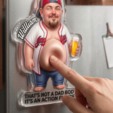 Custom Photo Face Dad Bod Squishy Magnet, Funny Father's Day Gift, Personalised Father Figure Fridge Magnet, Gag Gift for Dad Husband Boyfriend