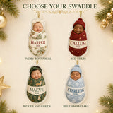 Personalized Baby First Christmas Swaddle Photo Ornament - Custom Acrylic Christmas Keepsake