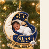 Personalized Baby Bassinet Dreams Photo Ornament - Custom Acrylic Christmas Keepsake