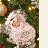 Personalized Baby Bassinet Dreams Photo Ornament - Custom Acrylic Christmas Keepsake