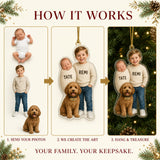 Personalized Baby Sibling and Pet Photo Ornament - Custom Acrylic Christmas Keepsake - image 4