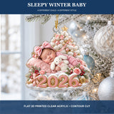 Personalized Sleepy Winter Baby 2026 Photo Ornament - Custom Acrylic Christmas Keepsake - image 3