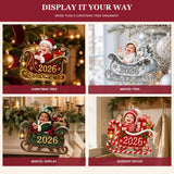 Personalized Santa Sleigh Baby 2026 Photo Ornament - Custom Acrylic Christmas Keepsake - image 5