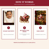Personalized Santa Sleigh Baby 2026 Photo Ornament - Custom Acrylic Christmas Keepsake - image 6