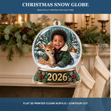 Personalized Baby Christmas Snow Globe 2026 Photo Ornament - Custom Acrylic Christmas Keepsake - image 4