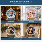 Personalized Baby Christmas Snow Globe 2026 Photo Ornament - Custom Acrylic Christmas Keepsake - image 5