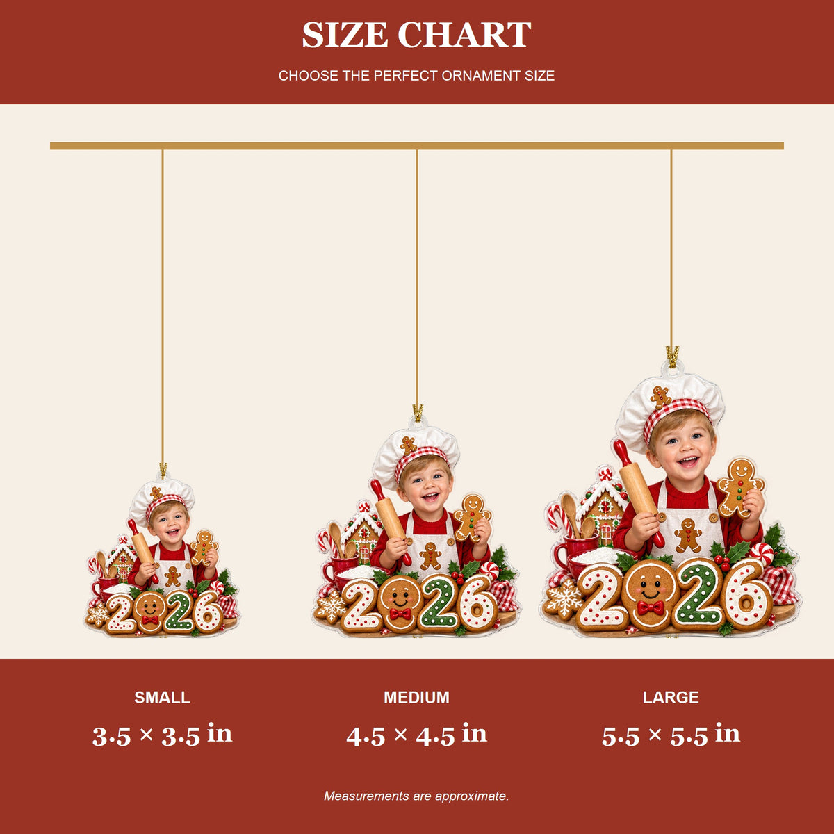 Personalized Gingerbread Bakery Baby 2026 Photo Ornament - Custom Acrylic Christmas Keepsake - image 8