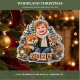 Personalized Woodland Christmas Baby 2026 Photo Ornament - Custom Acrylic Christmas Keepsake - image 2