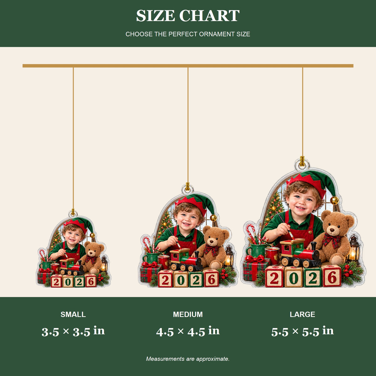 Personalized Toy Workshop Baby 2026 Photo Ornament - Custom Acrylic Christmas Keepsake - image 8