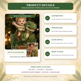 Personalized Chibi Dinosaur Adventure Photo Ornament - Custom Acrylic Christmas Keepsake - image 10
