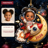 Personalized Chibi Space Explorer Photo Ornament - Custom Acrylic Christmas Keepsake - image 2