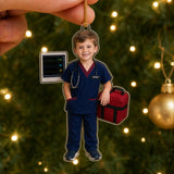 Personalized Kids Doctor Photo Ornament - Custom Acrylic Christmas Keepsake - image 4