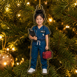 Personalized Kids Nurse Photo Ornament - Custom Acrylic Christmas Keepsake - image 3