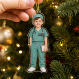 Personalized Kids Nurse Photo Ornament - Custom Acrylic Christmas Keepsake - image 4
