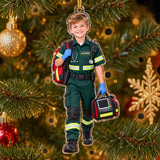 Personalized Kids EMT Paramedic Photo Ornament - Custom Acrylic Christmas Keepsake - image 3