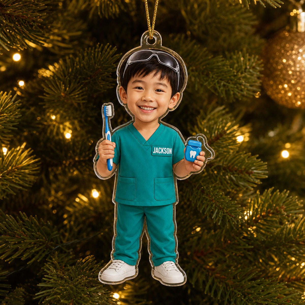 Personalized Kids Dentist Photo Ornament - Custom Acrylic Christmas Keepsake - image 5
