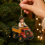 Personalized Kids Construction Crew Photo Ornament - Custom Acrylic Christmas Keepsake - image 3