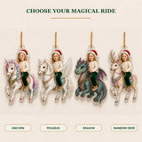 Personalized Kids Magical Unicorn Ride Photo Ornament - Custom Acrylic Christmas Keepsake - image 2