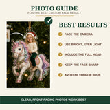 Personalized Kids Magical Unicorn Ride Photo Ornament - Custom Acrylic Christmas Keepsake - image 6