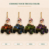 Personalized Kids Monster Truck Driver Photo Ornament - Custom Acrylic Christmas Keepsake - image 2