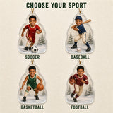 Personalized Kids Sports Star Photo Ornament - Custom Acrylic Christmas Keepsake - image 2