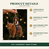 Personalized Kids Western Farm Photo Ornament - Custom Acrylic Christmas Keepsake - image 5