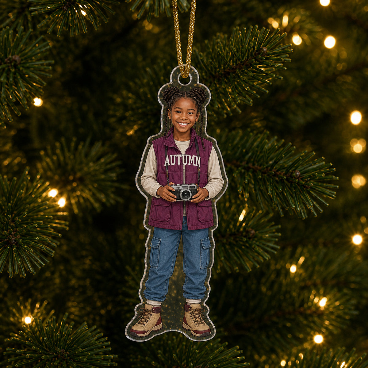 Personalized Kids Creative Arts Photo Ornament - Custom Acrylic Christmas Keepsake - image 3