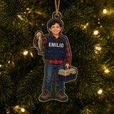 Personalized Kids Outdoor Adventure Photo Ornament - Custom Acrylic Christmas Keepsake - image 3