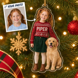 Personalized Kids and Pets Photo Ornament - Custom Acrylic Christmas Keepsake - image 1