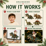 Personalized Dinosaur Rider Christmas Photo Ornament - Custom Acrylic Christmas Keepsake - image 6
