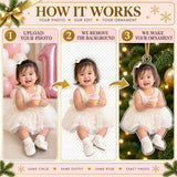 Personalized First Birthday Cake Smash Photo Ornament - Custom Acrylic Christmas Keepsake - image 5