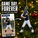 Personalized Youth Sports Athlete Photo Ornament - Custom Acrylic Christmas Keepsake - image 1