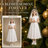 Personalized Baptism and First Communion Photo Ornament - Custom Acrylic Christmas Keepsake - image 1
