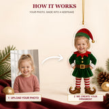 Personalized Baby Elf Christmas Photo Ornament - Custom Acrylic Christmas Keepsake - image 6