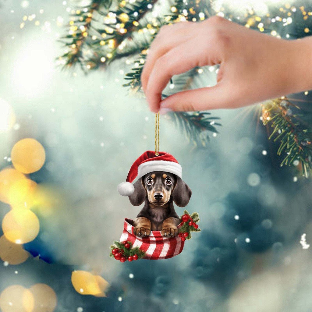 Custom Photo Ornament, Christmas Pet Ornament, Christmas Gift For Pet Lover | Dog Hat