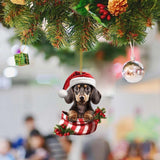 Custom Photo Ornament, Christmas Pet Ornament, Christmas Gift For Pet Lover | Dog Hat