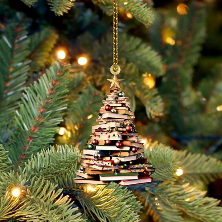 Christmas Tree of Book Ornament, Christmas Gifts For Book Lovers, Book Worms, Book Club Ornament, Book Lover Christmas Gifts, Librarian | Books Tree