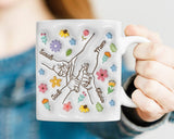 Personalized Mom 3D Inflated Effect Mug, Mothers Day Gift, Custom Mom And Kids Hand Mug