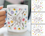 Personalized Mom 3D Inflated Effect Mug, Mothers Day Gift, Custom Mom And Kids Hand Mug