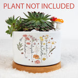 Personalized Birth Month Flower Plant Pot, Gift for Planter Lovers, Outdoor Flower Pot