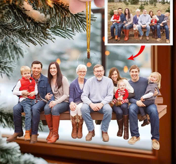 Customized Your Photo Ornament - Personalized Photo Mica Ornament - Christmas Gift For Family Member
