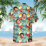 Custom Face Hawaiian Shirt, Personalized Photo Print Tshirt,  Hawaiian Shirt, Gifts For Summer Day