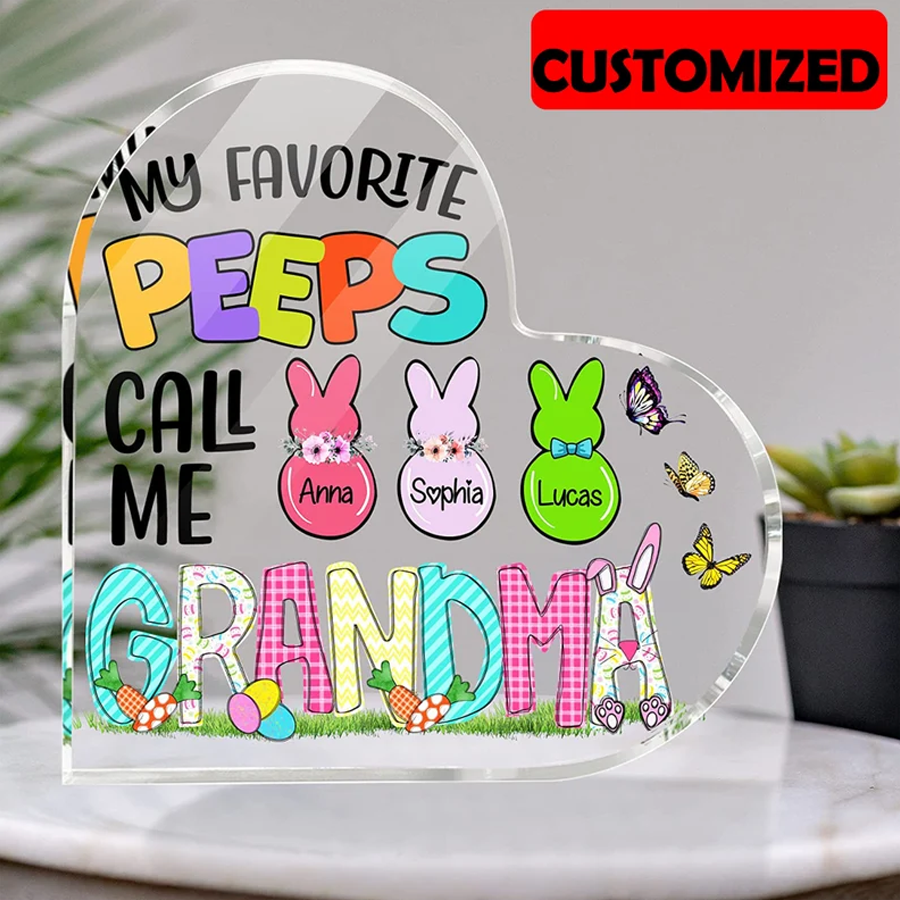 Personalized Easter Grandma Peeps Acrylic Plaque, Easter Day House Decoration, Holiday Decor Gift, Gifts for Grandma